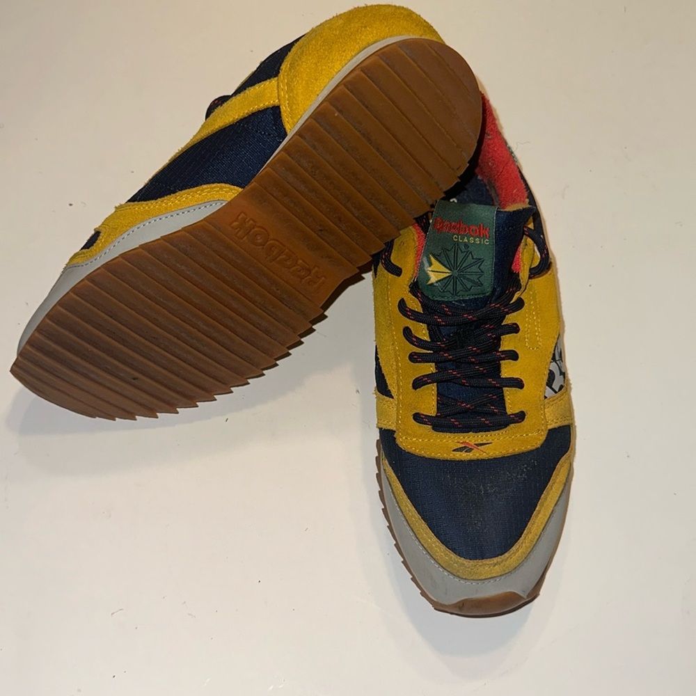 Classic Reebok Leather Ripple Altered Yellow Navy - Picture 2 of 3